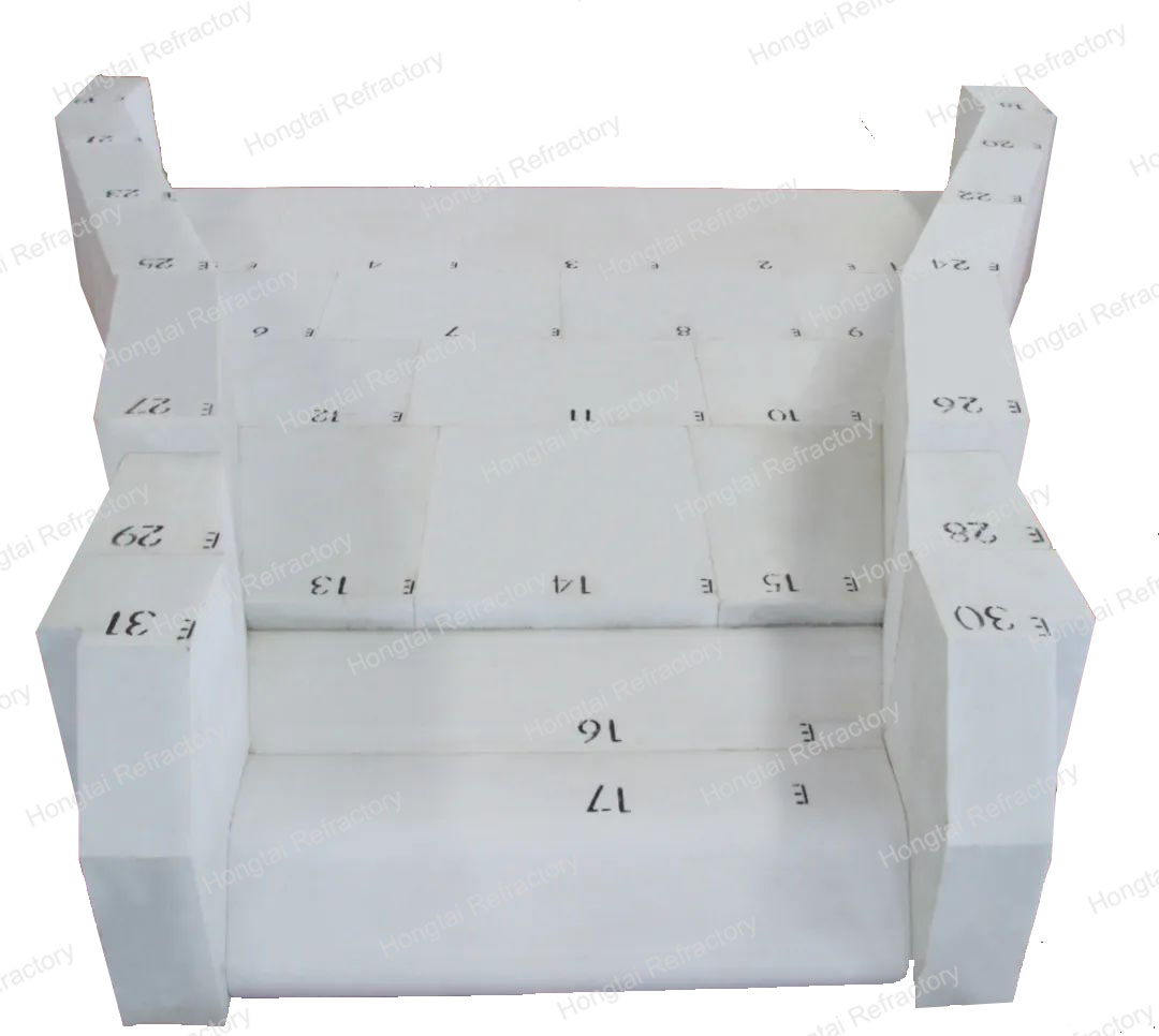 Temperature Fused Alumina Brick for Glass Production Refractoriness Degree Super-Class