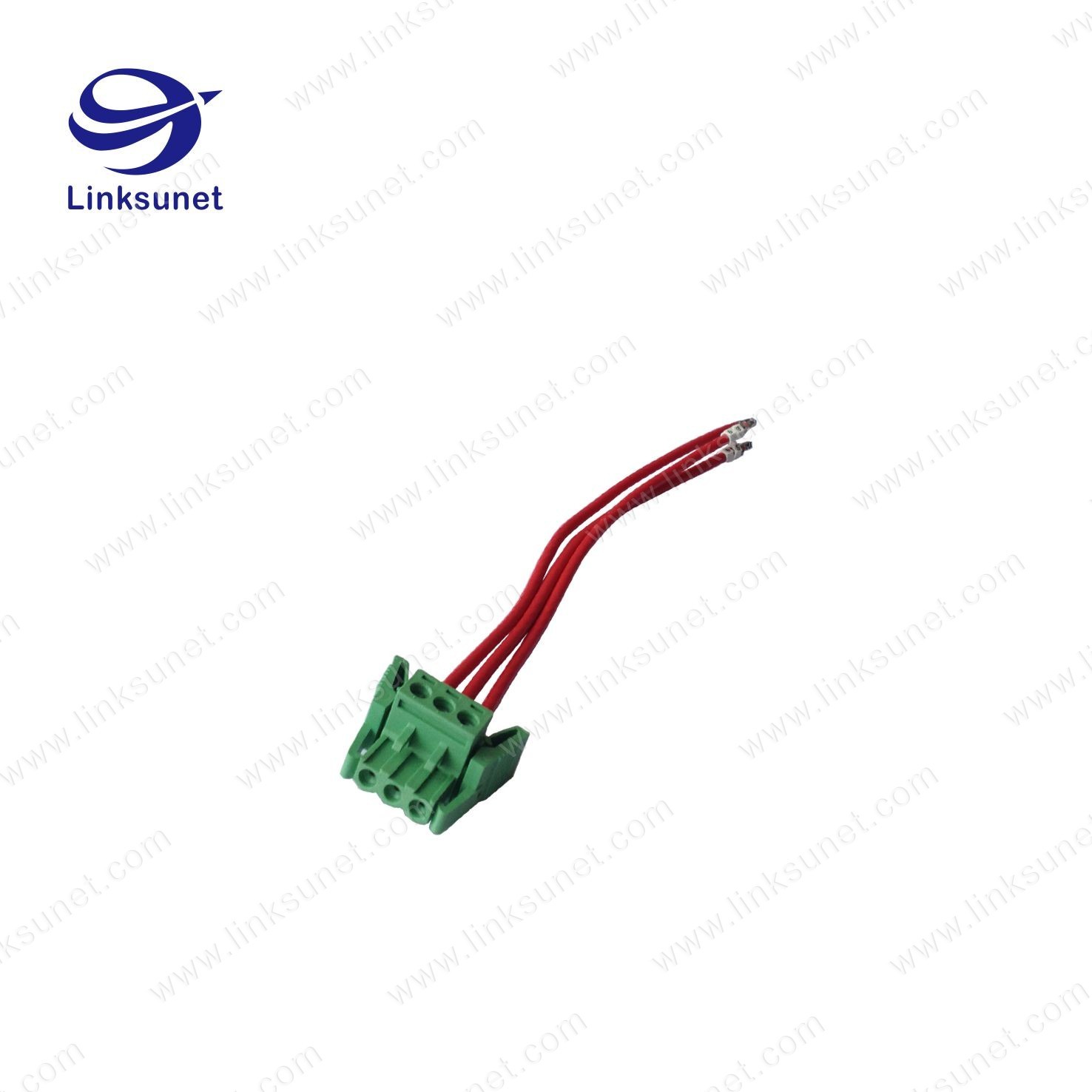 Pich 5.0mm Custom Wiring Harness With Latch Green Terminal Block 3P - PTFE / ETFE