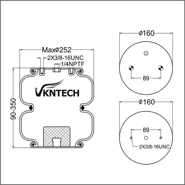 W01-358-6947 Double Convoluted Air Spring 2B9-255 Contitech FD200-25 428