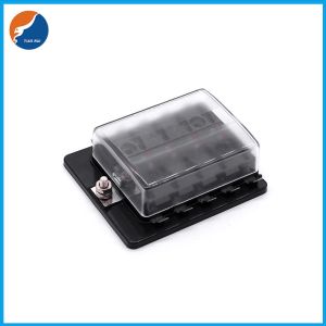 Copper Spade Terminals 10 Circuits Way Automotive Blade Fuse Block With LED