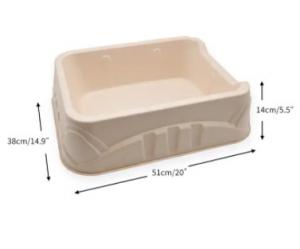 China Bamboo Fiber  Disposable Litter Boxes Eco Friendly Molded Pulp Paper Litter Box on sale