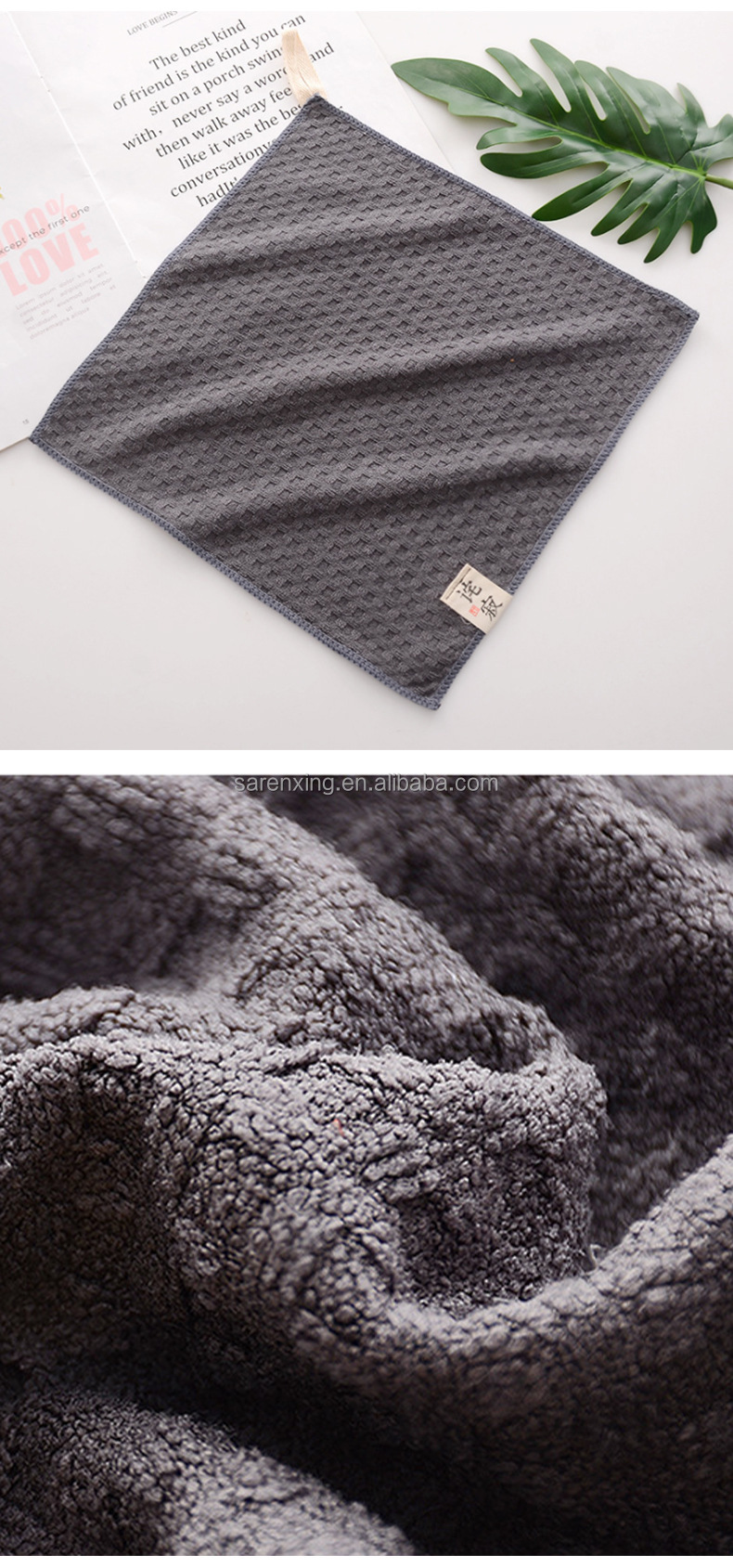 Embroidered 100% Cotton Microfiber Face Towels for Gentle and Effective Cleansing