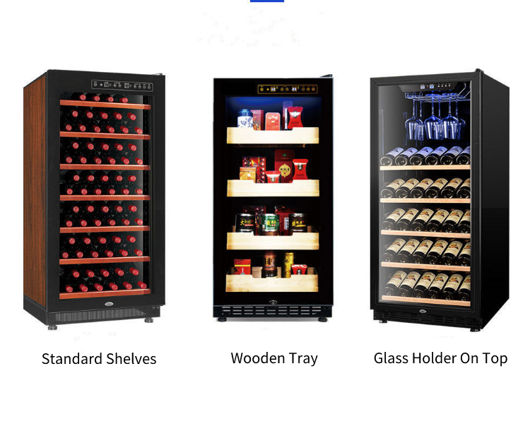 66-84 Bottles Red Wine Cooler Refrigerator Soundless Electric Powered