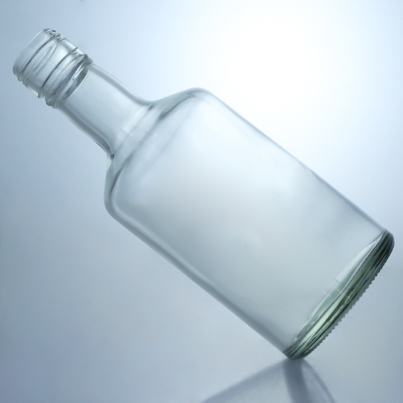 Beer Gin Rum High Flint Glass Bottle Customized Screen Printing with Cork Top