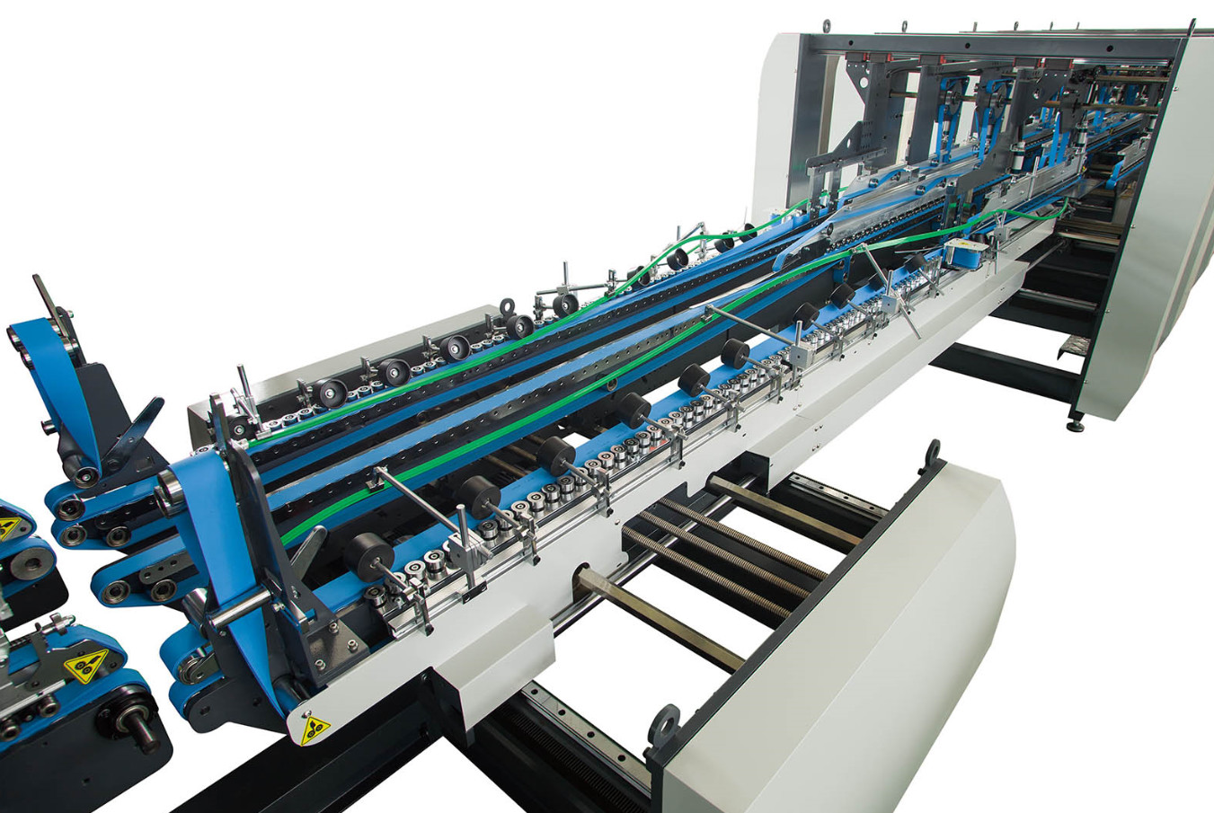 Double Laminated Carton Box Folder Gluer Machine 48KW Continuous Paper Feeding