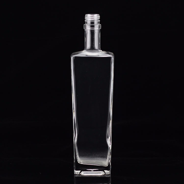 SCREW CAP Sealing Type Flat Shoulder Glass Bottle for class Mexican Tequila Liquor Wine