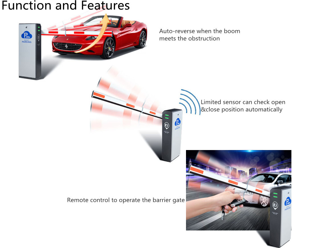 DC Motor Automatic Boom Barrier System Gate For Parking Lot Management System