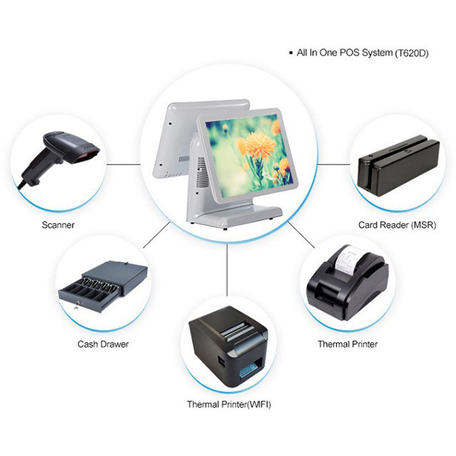 15 Inch White Color Win XP 10 Windows Pos System With Hard Plastic Housing
