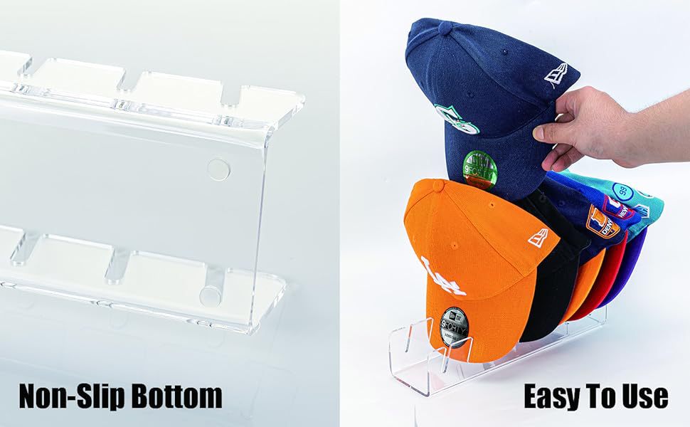 Light Duty Clear Acrylic Display Case Double Sided Clothing Baseball Hat Display Rack