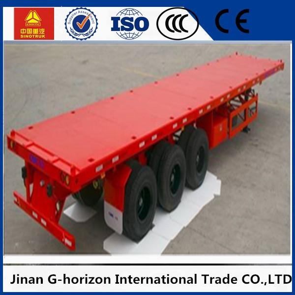 Tri Axle Flatbed 40 FT Container Long Flatbed Trailer Green Red Yellow White