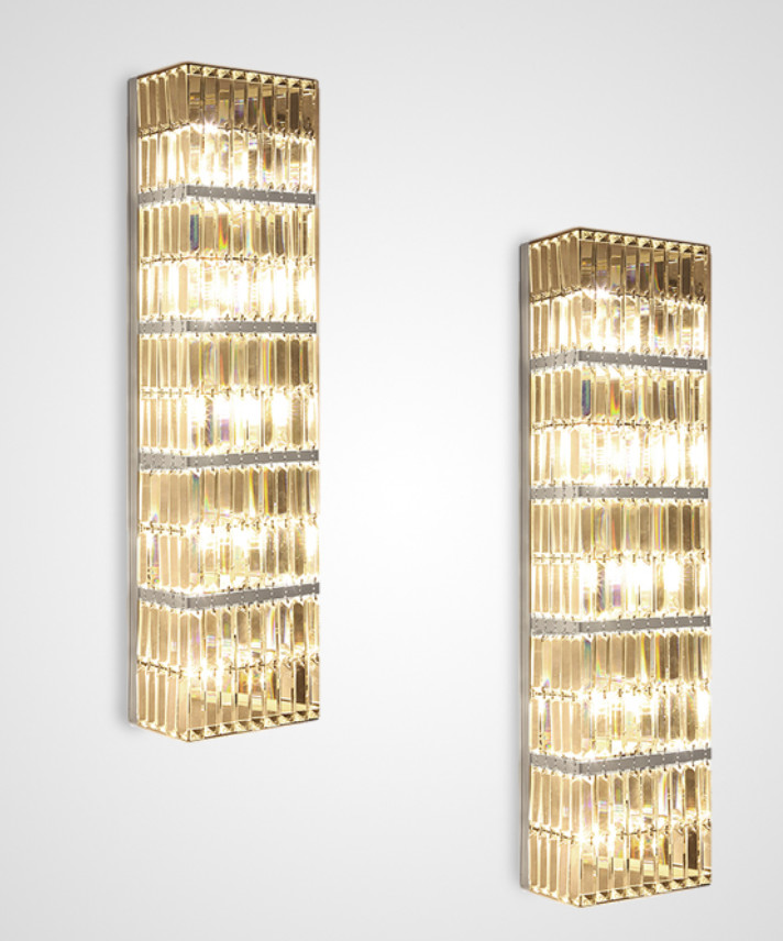 Crystal long wall lamp hotel lobby club hall large long wall lamp villa sales office banquet hall high wall lamp