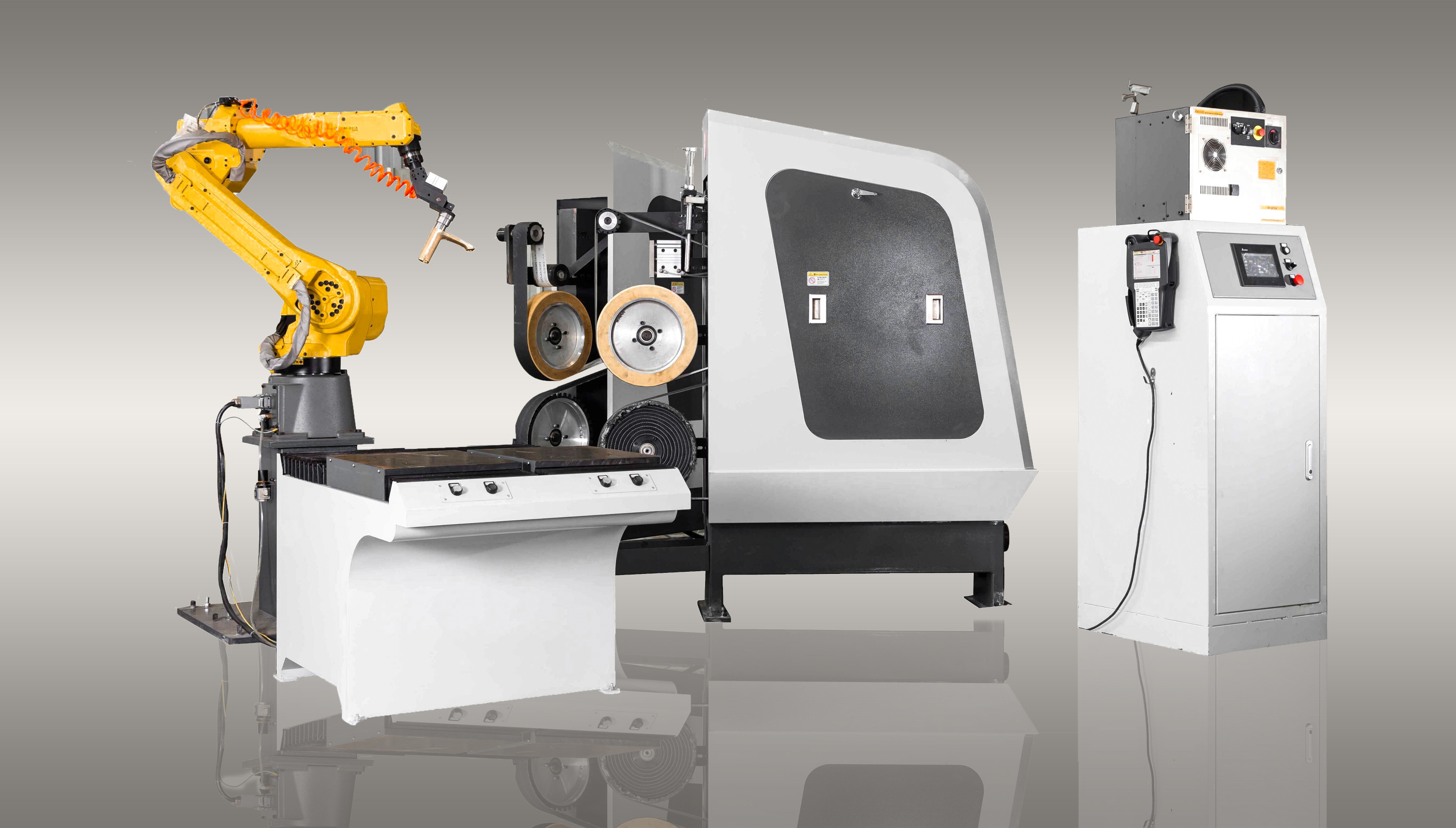 FUNAC Robot Grinding And Polishing Machine For Bath Mixer / Water Tap / Faucets / Handles