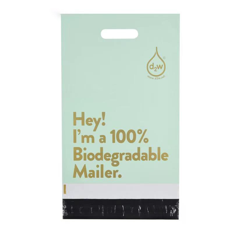 10x13 Inch Handle Compostable Mailing Bags Adhesive Thick Waterproof PE Poly