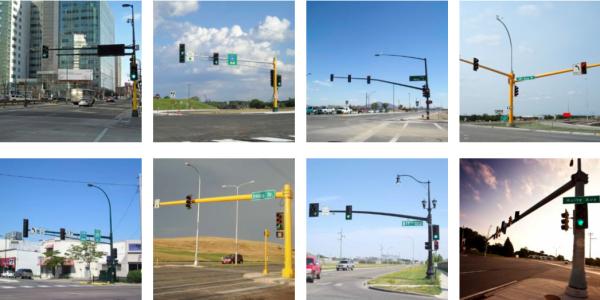 Metal Road Steel Galvanized Street Sign Posts Traffic Signal Lighting Poles