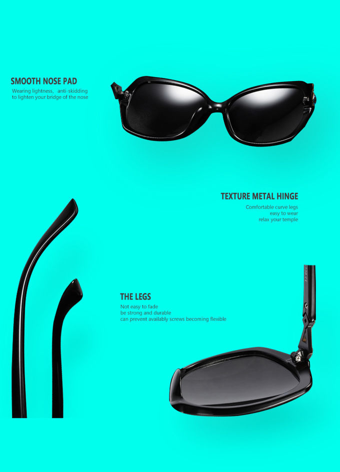 BSCI Oversized Designer Polarized Fashion Sunglasses UV400 Resin Lens