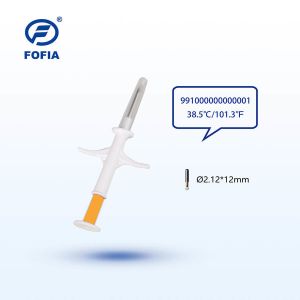 China ISO Transponder Microchip For Pet Identification And Temperature Monitoring With Temperature Sensor And FOFIA Patent Chip on sale