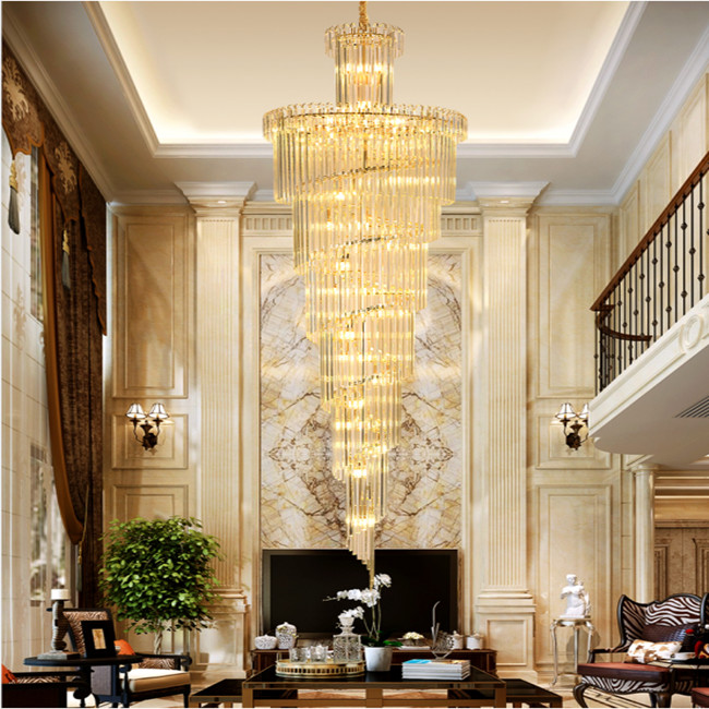 Hotel Staircase Luxury Gold Modern Crystal Chandelier Dia 450cm