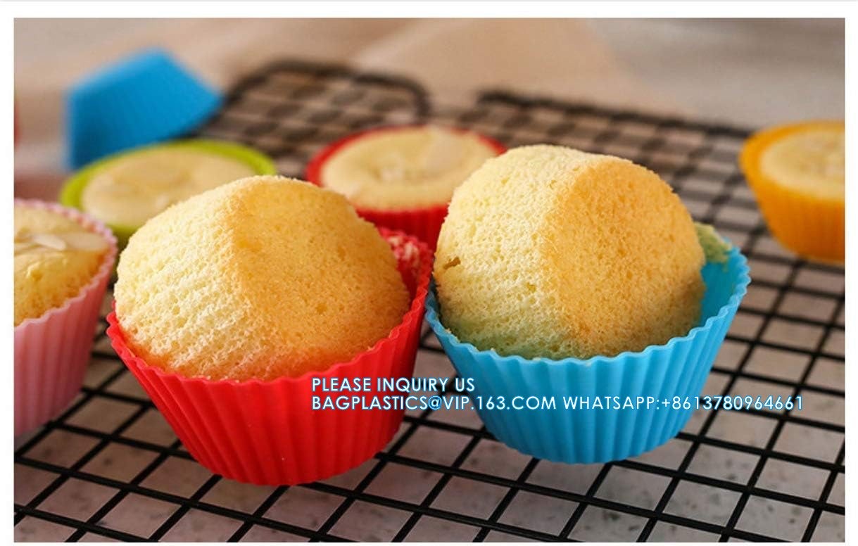 Reusable Silicone Cupcake Baking Cups 24 Pack, 2.75 Inch Cups, & Non-Stick Muffin Liners For Party Halloween