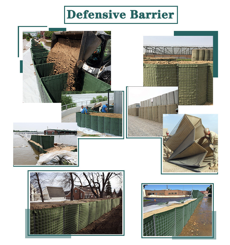 Long Life UV Resistant Geotextile Material Hesco Barrier Wall Bastion Miliraty Barrier Basket Fence Sand Container Bag