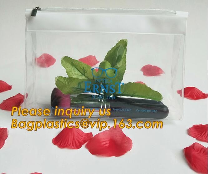 Plastic Bag OEM Custom PVC Loop Handle Image Printed Plastic Shopping Bag,Promotional Clear Waterproof Plastic Cosmetic