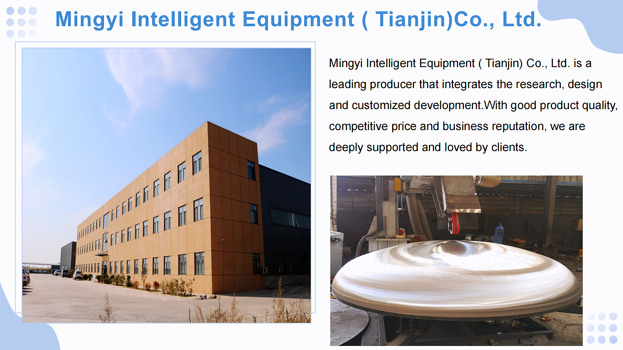 Industry Stainless Steel Dished Ends for Boilers and Containers
