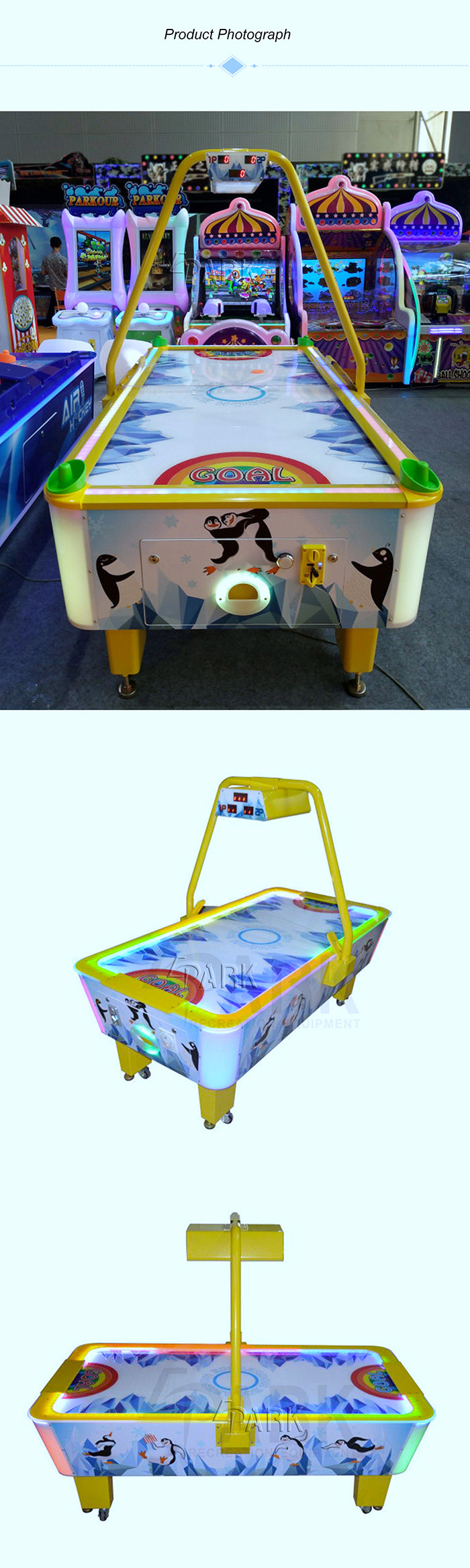 Ice Air Hockey Coin Operated Arcade Machines For Hypermarket CE Certificate