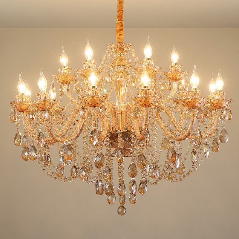 Oval Shaped Crystal Chandelier Pendant Wedding Event Stage Decoration 50cm