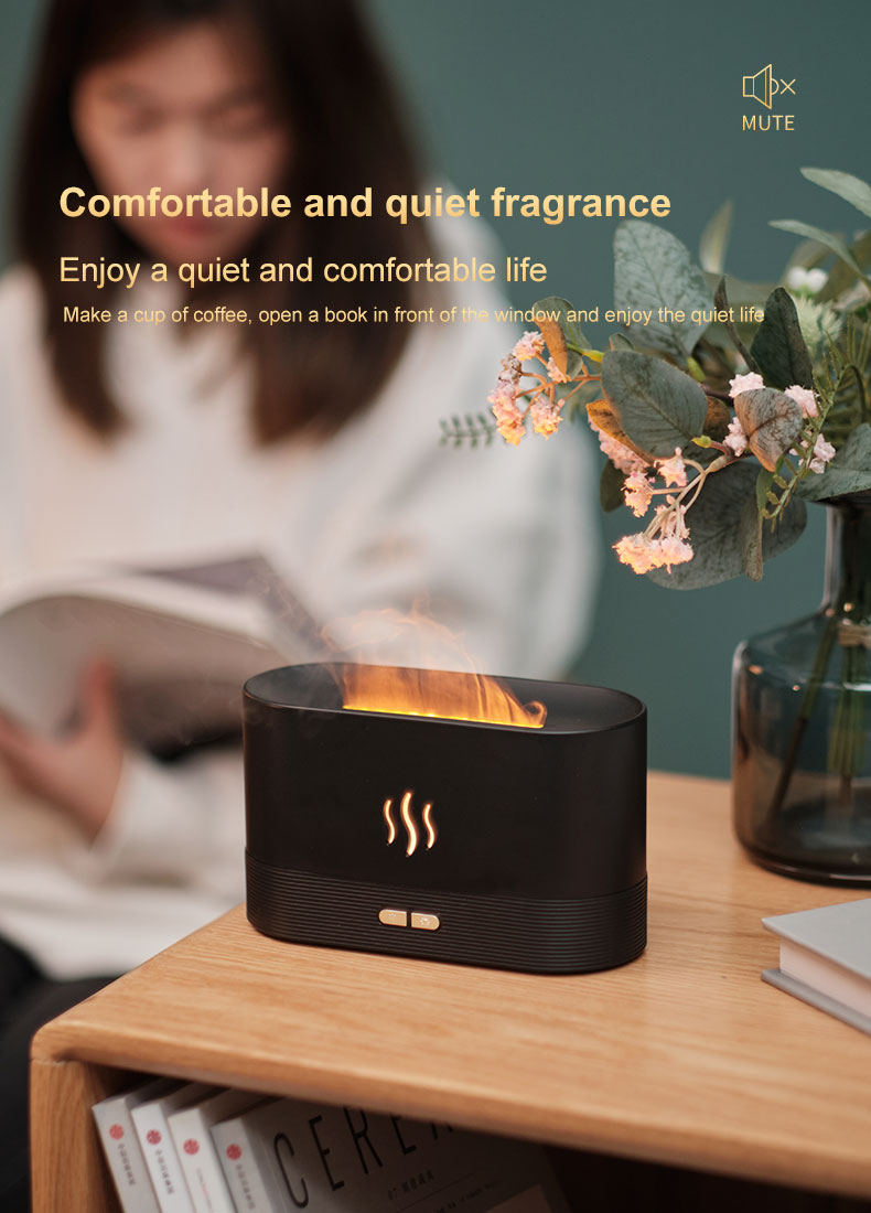 Homefish OEM Humificador Difusor De Aromas 180Ml Diffuser Simulation Flame Humidifier Ultrasonic Mist Air Humidifier Aroma