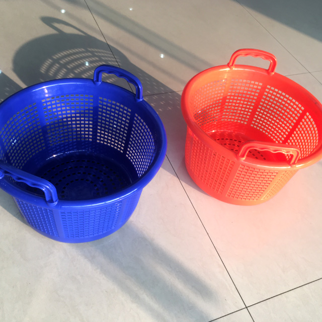 Small Stackable Plastic Fruit Baskets With Handles Main Orange