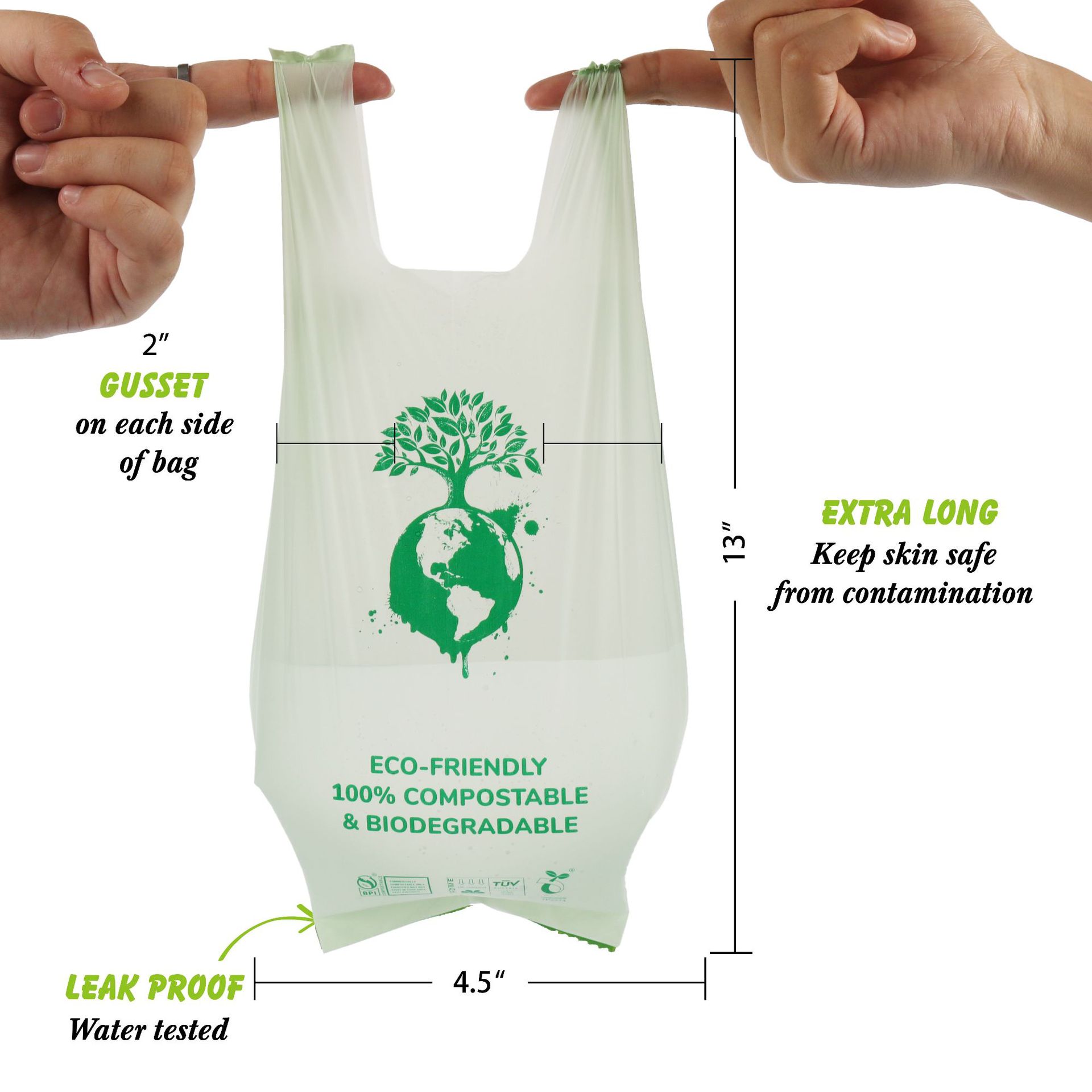 Customized Logo Biodegradable Cornstarch PBAT PLA Bag for Pet Poop at Exhibition Hall