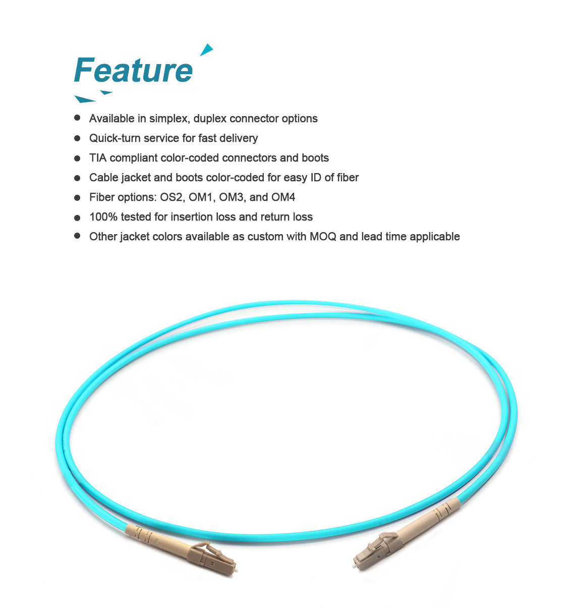 0.9mm 2.0mm 3.0mm Patch Cord Plastic LC SM MM Fiber Connector