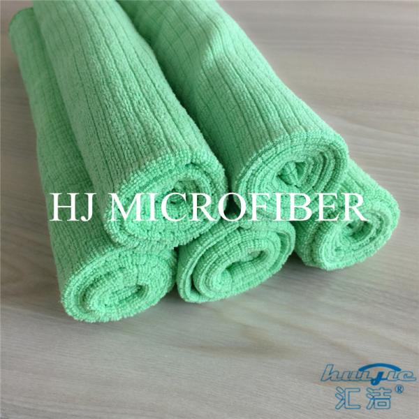 Green Color Weft Knitted 80% Polyester 20% Polyamide Small grid shaped cleaning