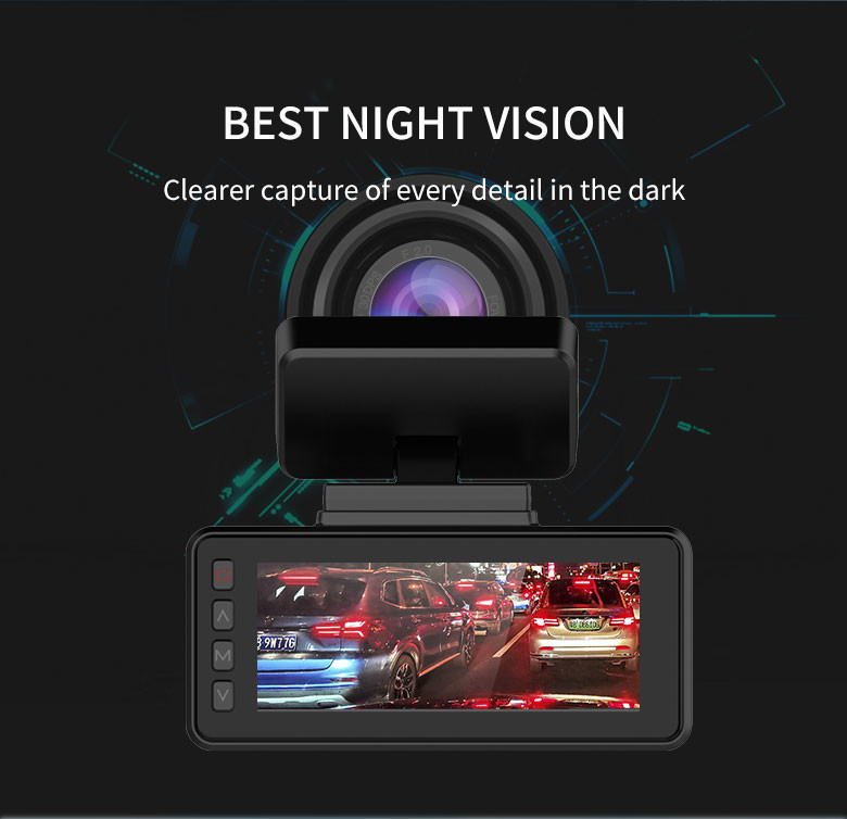 3 Channel 4K Dash Camera 64gb Wifi Night Vision Car Camera Recorder