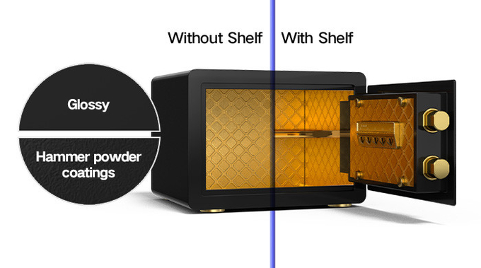 11kg Dual Alarm Home Safe Box Biometric Fingerprint Lock With Glossy Surface Treatment