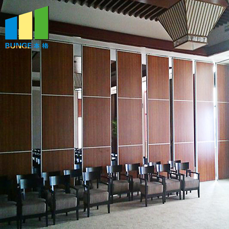 Top hung Acoustic Partition Wall Aluminium Movable Mirror Glass Wall Panel Folding Mirrored Room Divider Screen