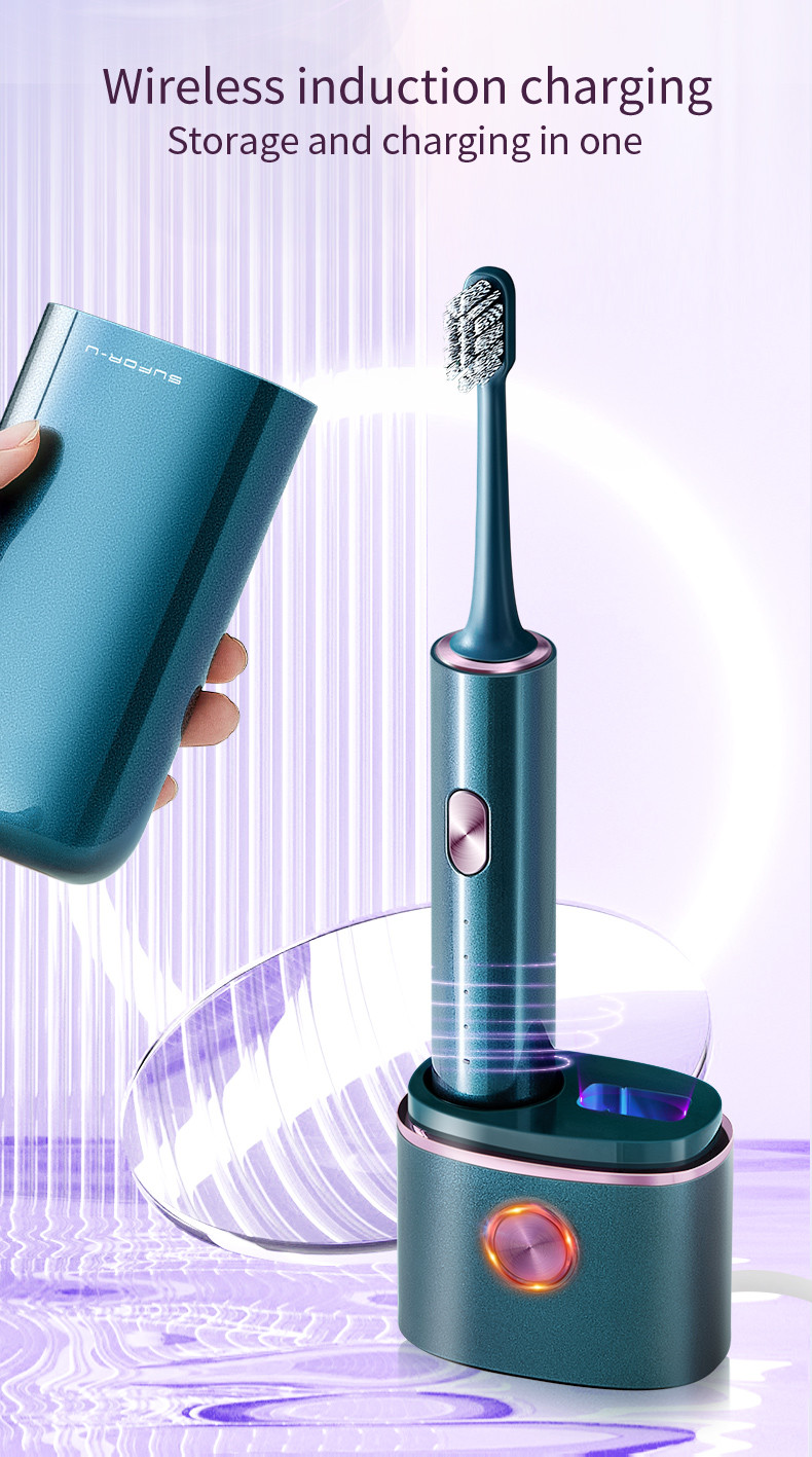 Professional Sonic Electric Toothbrush With UV 360 Disinfection Cup And Travel Case