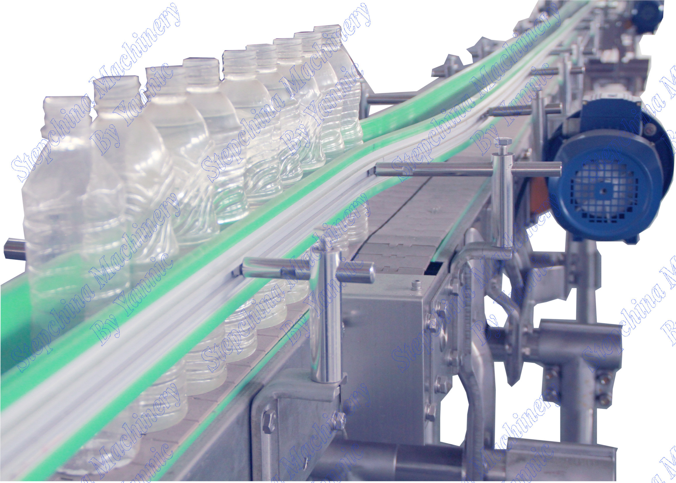 Stable Bottle Conveyor Systems For Beverage Filling Line , Engineering Plastic Belt