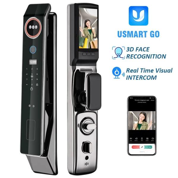 China Glomarket Factory Price Wifi App Smart Door Lock With Face Recognition Biometric Fingerprint Cerradura Support Intercom Function on sale China Glomarket Factory Price Wifi App Smart Door Lock With Face Recognition Biometric Fingerprint Cerradura Support Intercom Function on sale