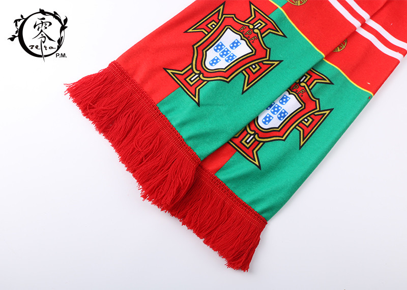 One Size Sports Team Sublimation Scarf Portugal With Logo Printing