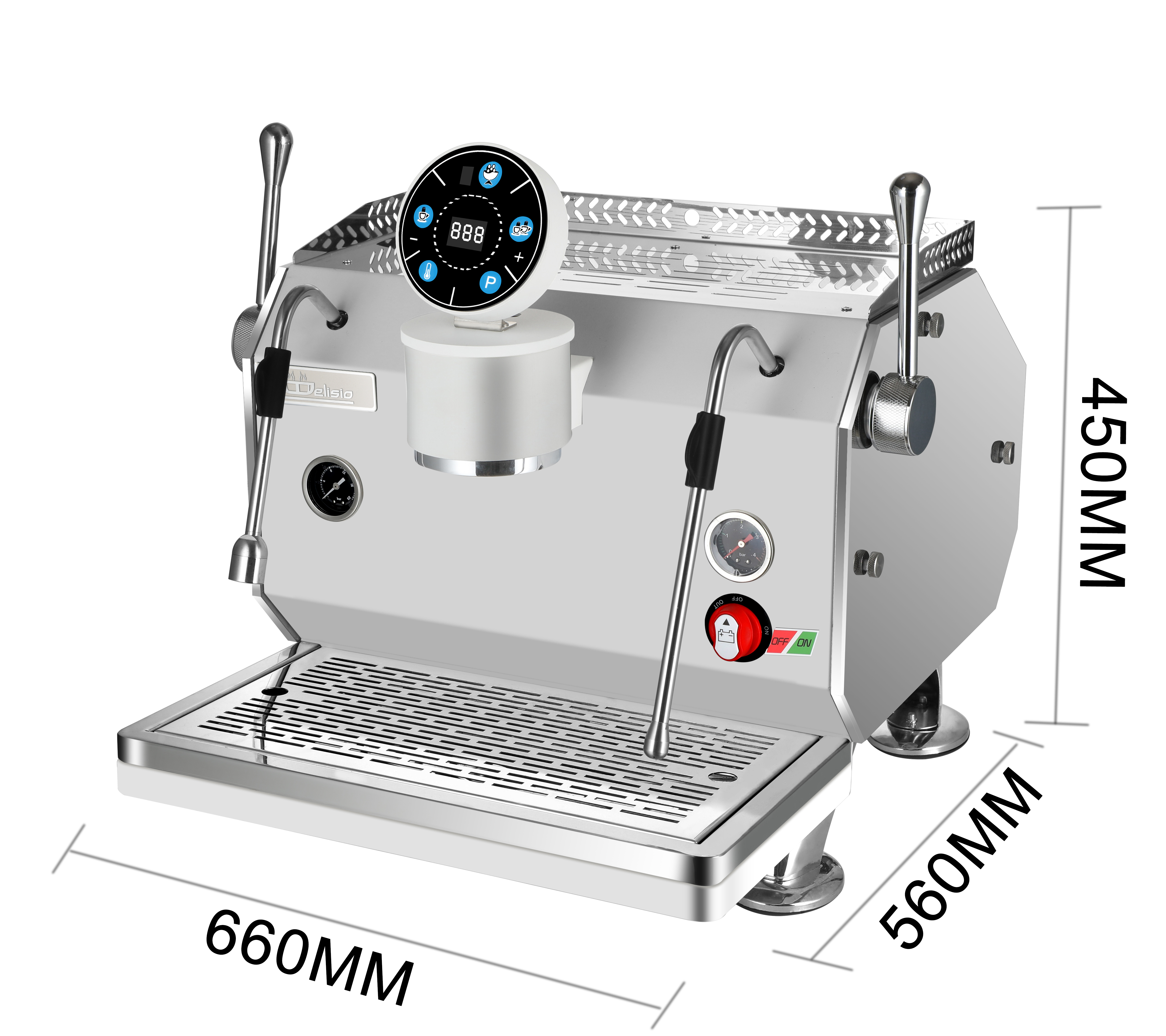 Commercial Espresso Coffee Machine With Semi-Automatic Function And 3500W Power