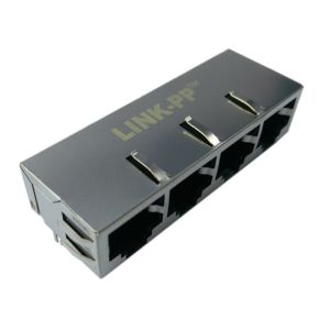 1x4 Tab-Down Quad Port 1000Base-T RJ45 Connector HFJ14-1G46ERL Manufactures