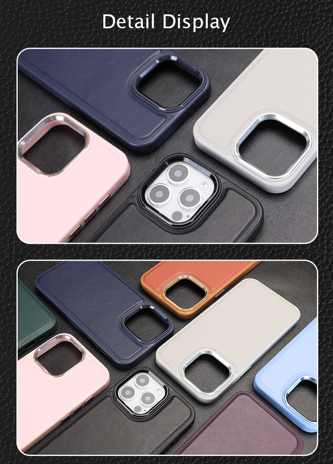 PU Leather Phone Case Shockproof Mobile Cover 60g For IPhone 16 15 Pro Max