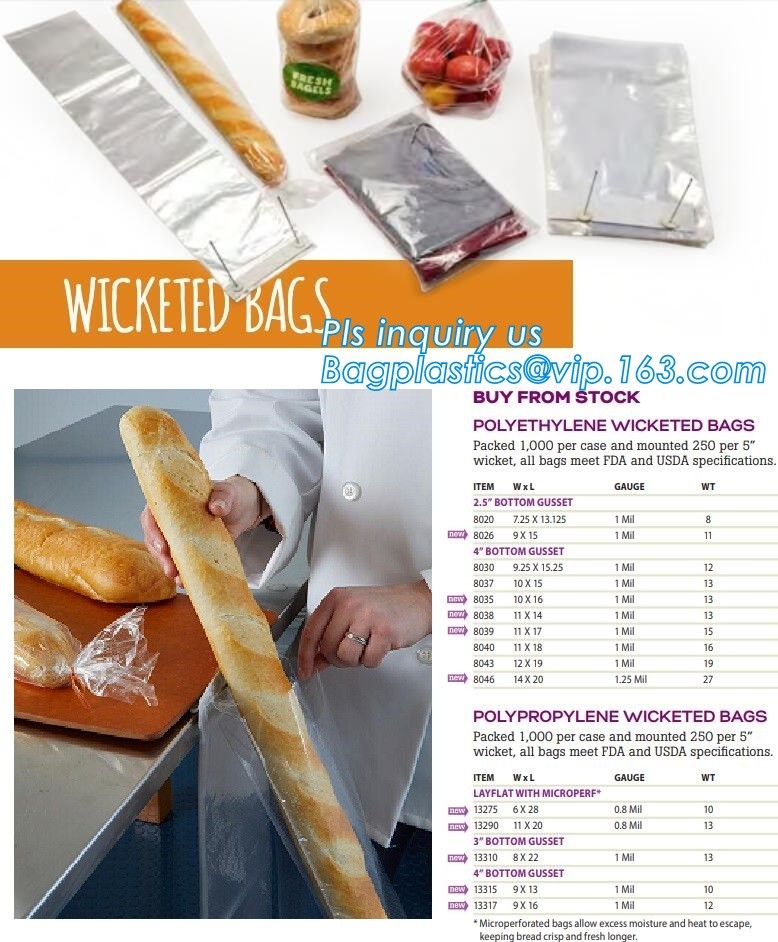 CPP BOPP Stand Up Resealable Pouch Custom LDPE Wicket Bag Micro Perforated Bread