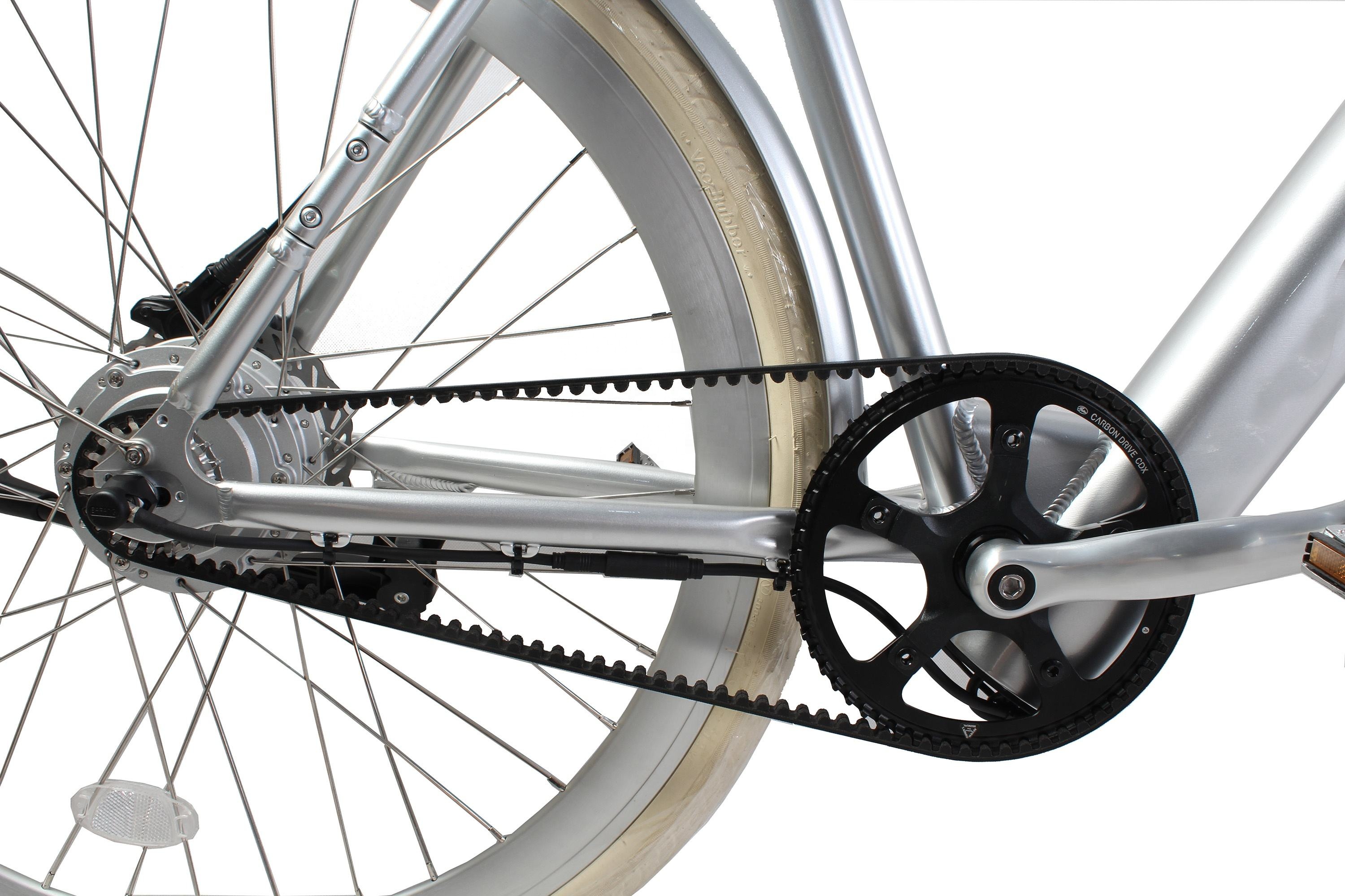 Aluminum Alloy Frame 700C Electric Road Bike With 36V 250W Belt Drive Lithium Battery