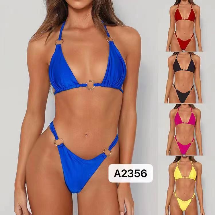 Swimming Suits Bikini Sexy Strength Abrasion Resistance High Elastic Blue Backless Bikini miss