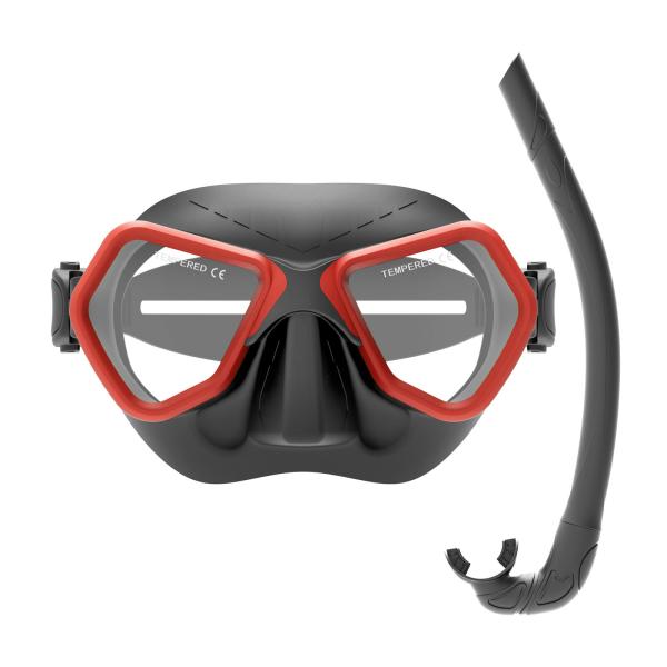 Professional Grade Free Diving Mask and Snorkel Set with Anti-Fog Toughened