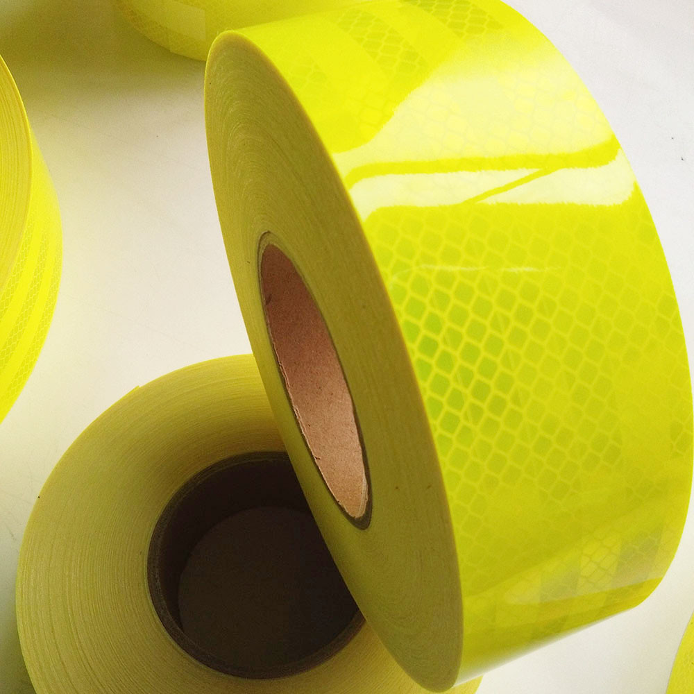 Custom Dot Conspicuity Reflective Tape On Trucks Fluorescent Yellow Green