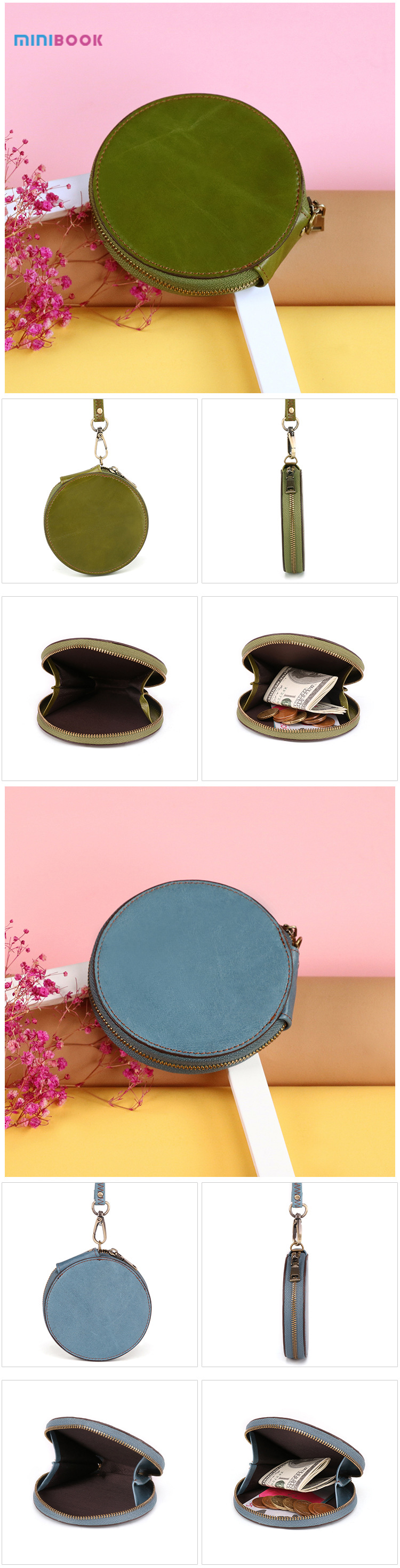2022 Designs Short Wallet Length Genuine Leather Coin Purse for Women Highly OEM ODM