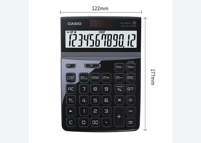For Authentic Casio DW-200TW Piano baked Lacquer Panel Office finance solar energy stylish calculator