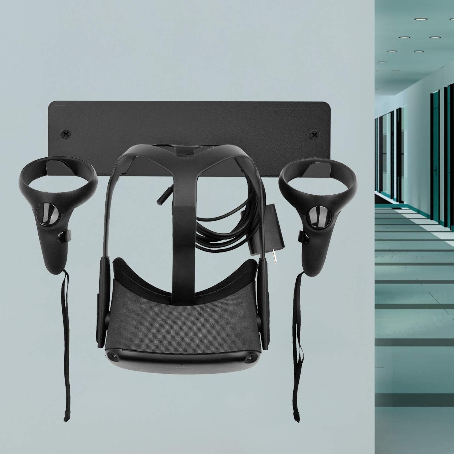 ISO9001 Rohs CE Aluminum Alloy Metal VR Headset and Controllers Wall Mount Storage Stand Hook Bracket in Black